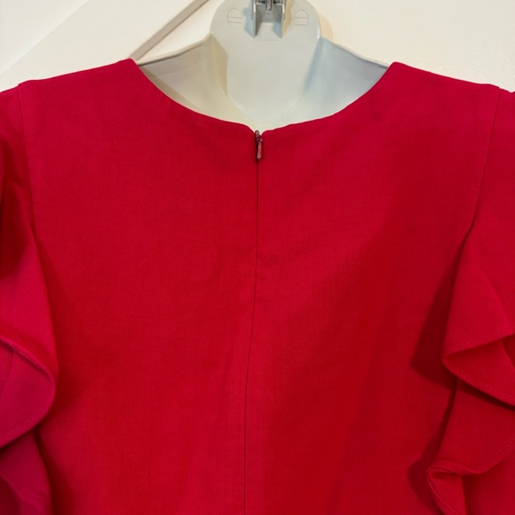 Black Halo Deklyn Ruffle Flutter Sleeve V-Neck Short Romper Red Sz 14 - Picture 6 of 9